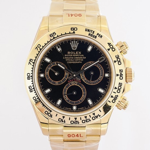 [Premium] 로렉스 데이토나 18K 옐로우골드 [블랙다이얼] [7750무브먼트] [40mm]
