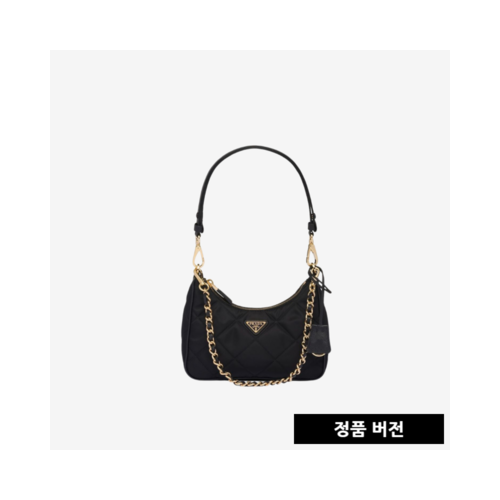[正品버전] 프라다 리에디션 1995 체인 리나일론 미니백 블랙 금장 1BC204 [매장-290만원대]