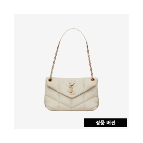 [正品버전] 입생로랑 나파 퀄팅 푸퍼백 화이트 금장 5774761EL079207 [매장-420만원대]