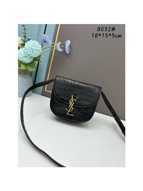 [고퀄리티] 입생로랑 크로크다일 카이아백 18cm [블랙]