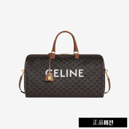 [正品버전] 셀린느 라지 트래블백 - CELINE 프린트 트리옹프 캔버스 탠 191472CYX.04LU