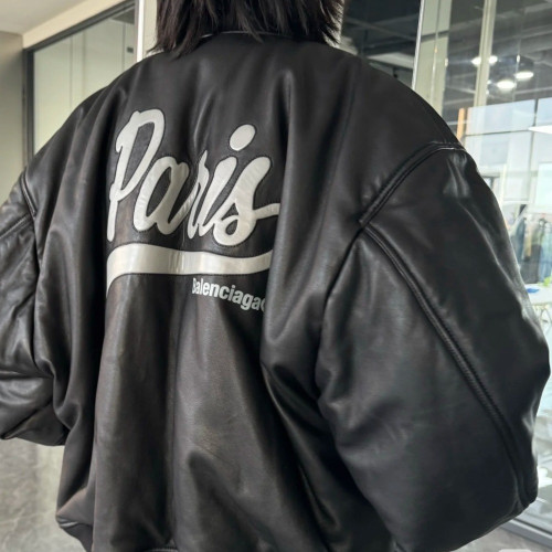 발렌시아가 파리스 레더 봄버 재킷