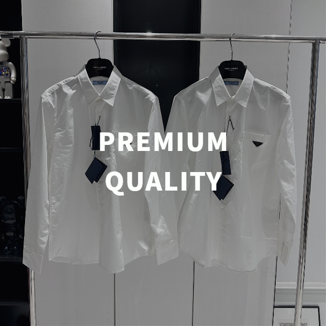 [Premium] 프라다 삼각탭 플라크 셔츠 [화이트]