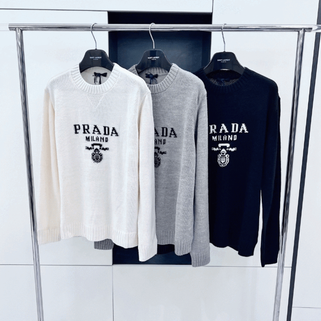 [Premium] 프라다 2023FW 자수 니트 스웨터 [3컬러]