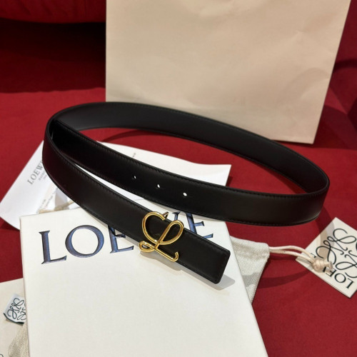 로에베 L 패턴 금장 버클 심플 리버서블 가죽 벨트 [32mm] [5컬러]