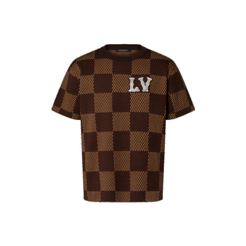 루이비통 숏 슬리브 코튼 다미에 크루넥 LV 크리스탈 [2컬러]