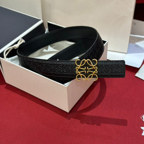 로에베 애너그램 리버시블 금장 가죽 벨트 블랙 [32mm]