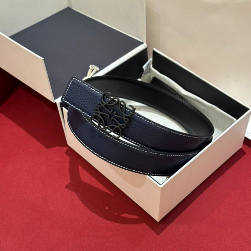 로에베 애너그램 리버시블 흑장 가죽 벨트 네이비 [32mm]