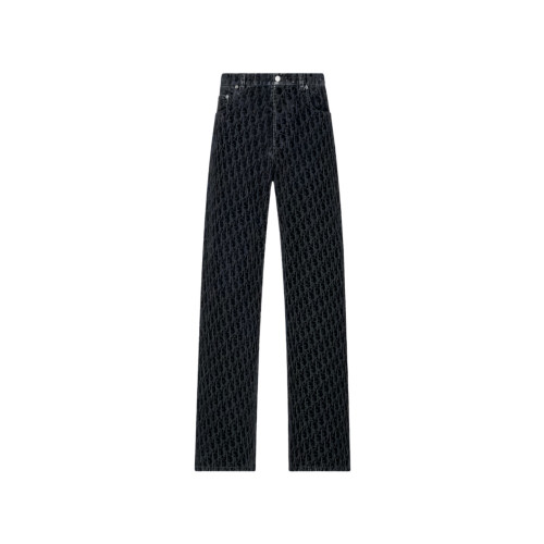 디올 X 카우스 블루 코튼 블렌드 데님 진 513D021B321X-C584