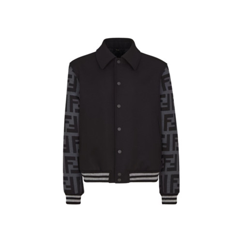 펜디 울 보머 재킷 블랙 블루종 FW1348ATEBF0D9B