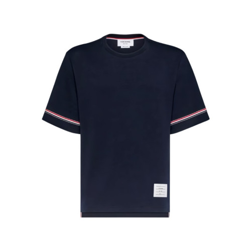 톰브라운 코튼 럭비 숏 슬리브 티 네이비 MJS282A-J0199-415